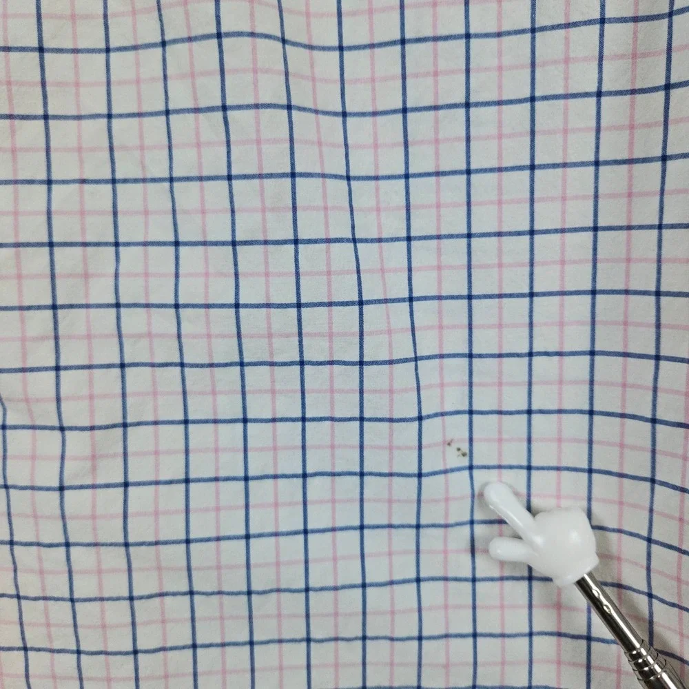 J Crew‎ Men's White Windowpane Size M Secret Wash Shirting Preppy Spring SPOTS
